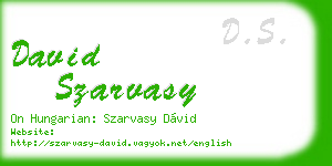 david szarvasy business card